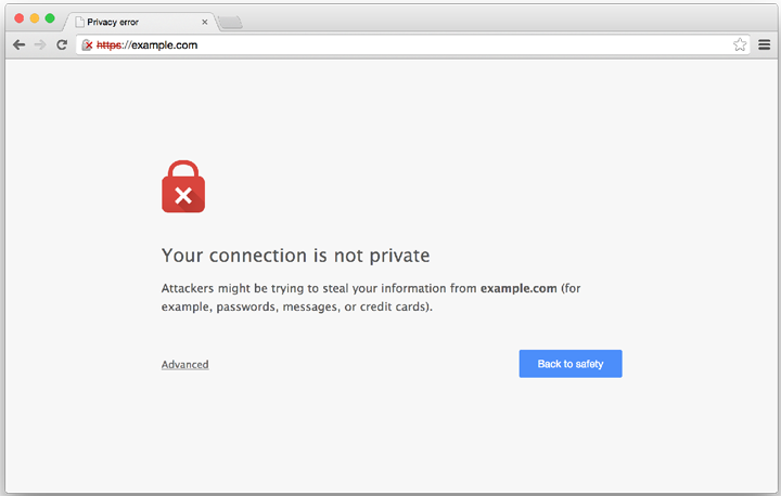 yout connection is not private http